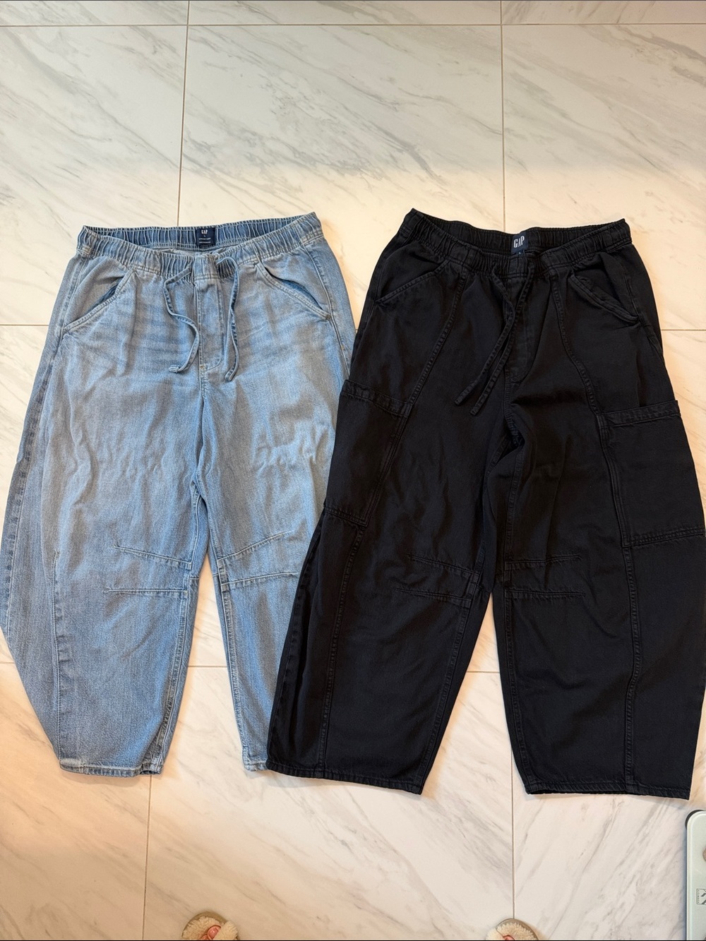 Lot of 2 Gap Drawstring Barrel Jeans
